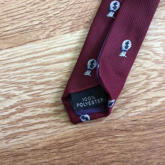Keys & Lockwood Red Money Bags Polyester Necktie - Picture 4 of 4